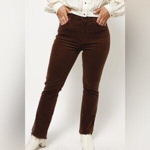 Mother Denim Insider Crop Fray in Umber Corduroy‎